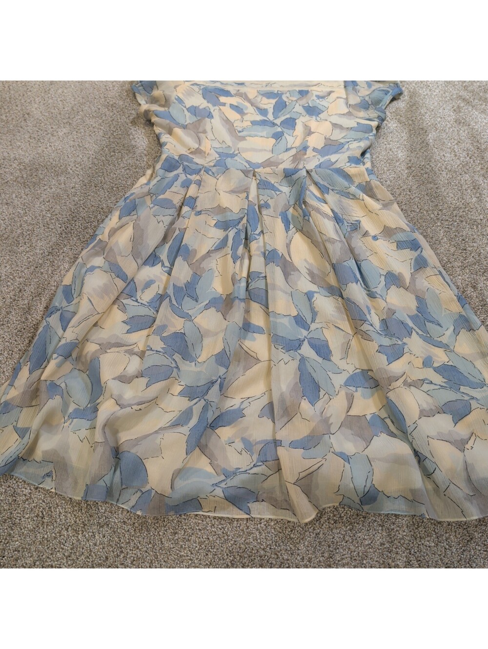 Moulinette Soeurs Floral Light Blue and Cream Dress Size 12